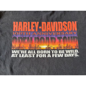 Harley Davidson 2003 100th Anniversary Open Road Tour Tee Mens L Black